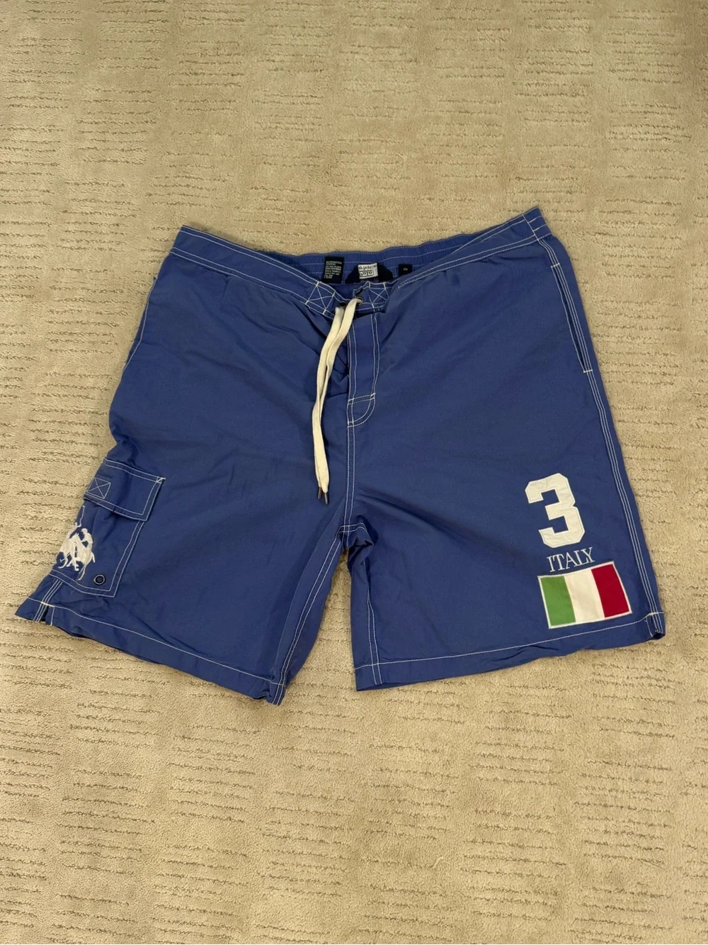 Vintage Polo Ralph Lauren Blue Italy Number 3 Men’s Swim Trunks